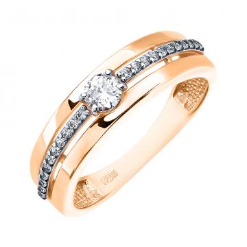 Обручальное кольцо с камнем женское золотое