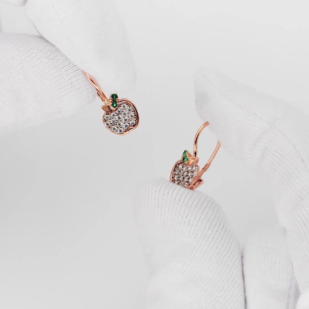 Золотые серьги с фианитами