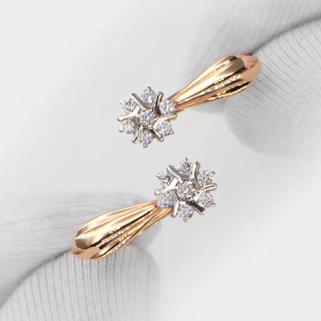 Золотые серьги с бриллиантами