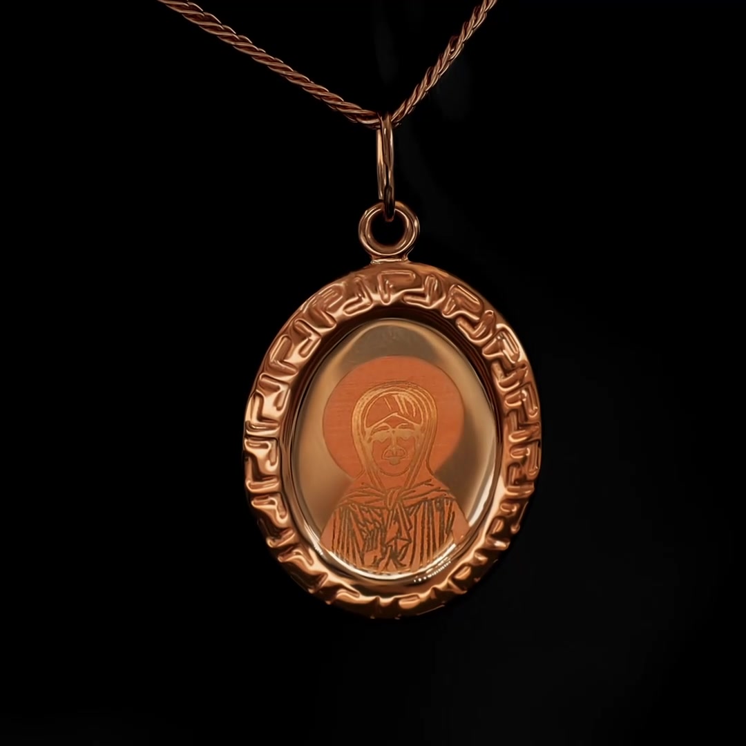 Золотая подвеска «Икона Святая Блаженная Матрона Московская»