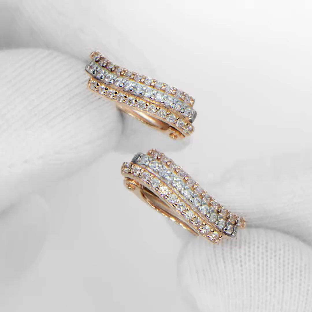 Золотые серьги с фианитами