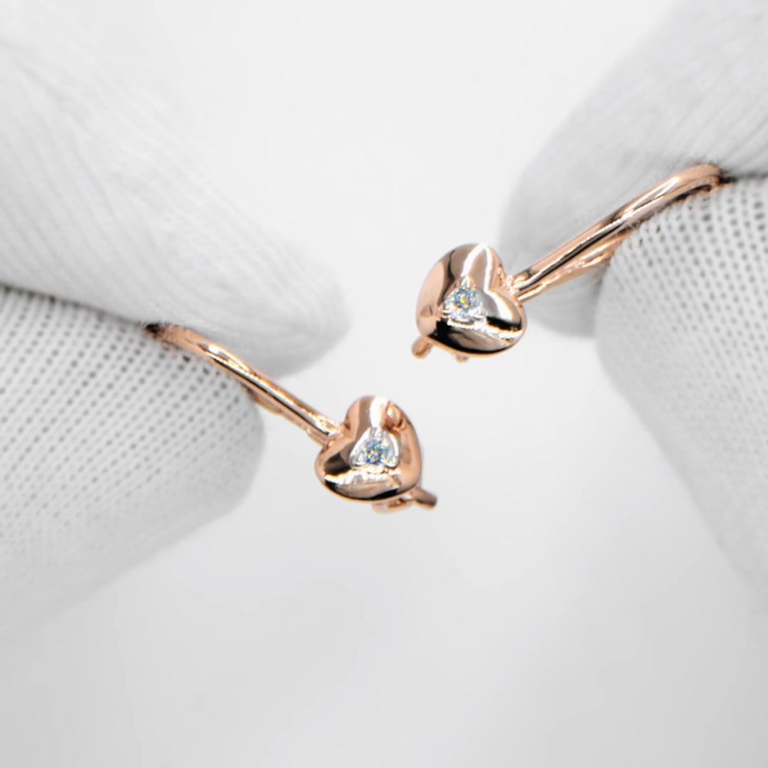 Золотые серьги с фианитами