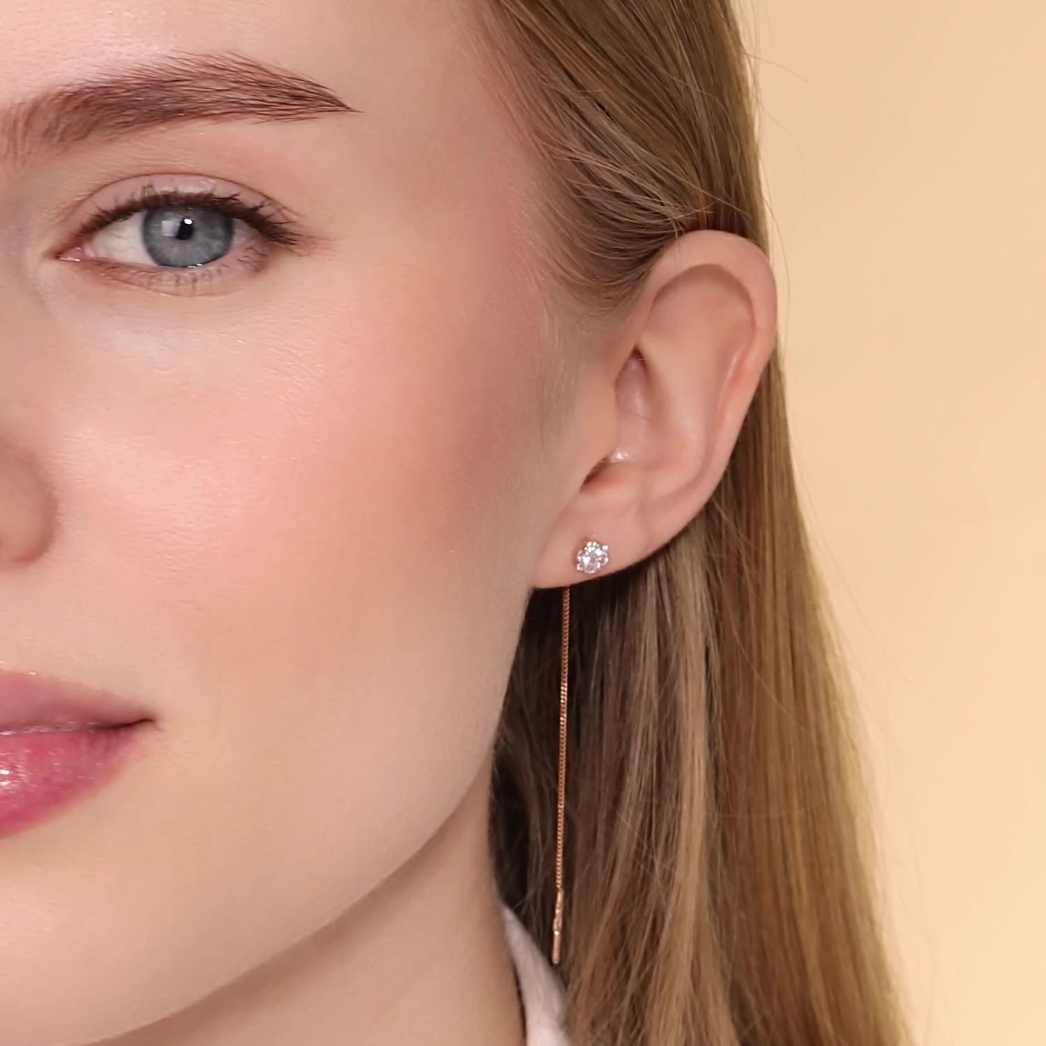 Золотые серьги с фианитами