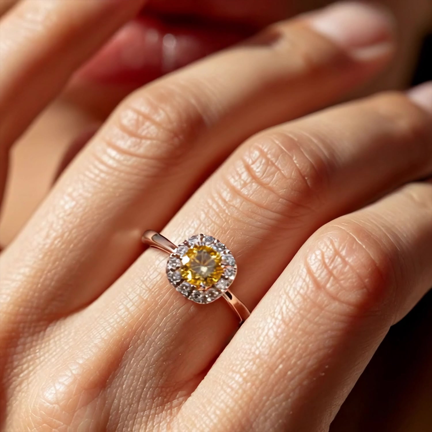 Золотое кольцо с бриллиантами выращенными