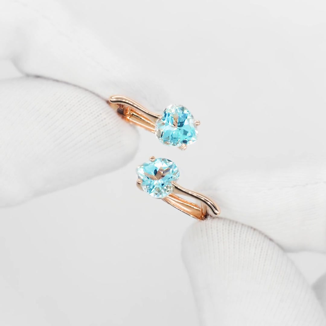 Золотые серьги с топазами Sky