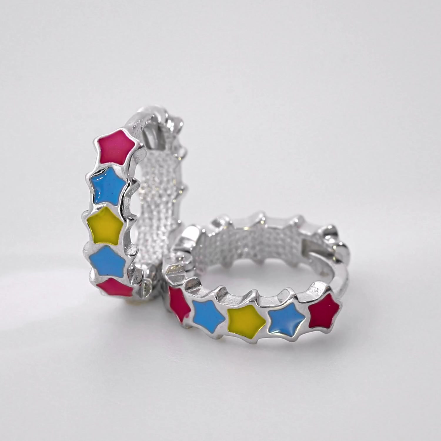 Серебряные серьги с эмалью