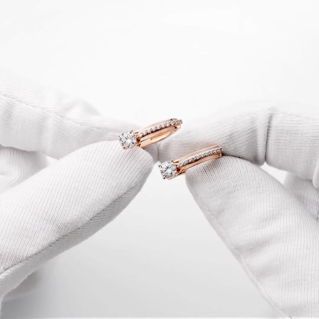 Золотые серьги с фианитами