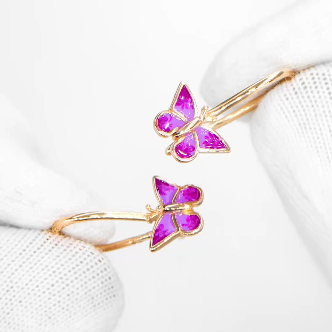 Золотые серьги с эмалью