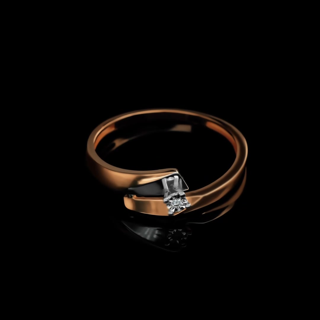 Золотое кольцо с бриллиантом