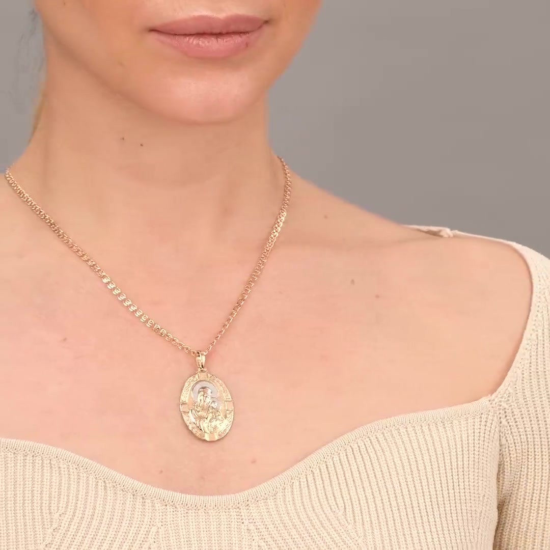 Золотая подвеска «Икона Неувядаемый Цвет»