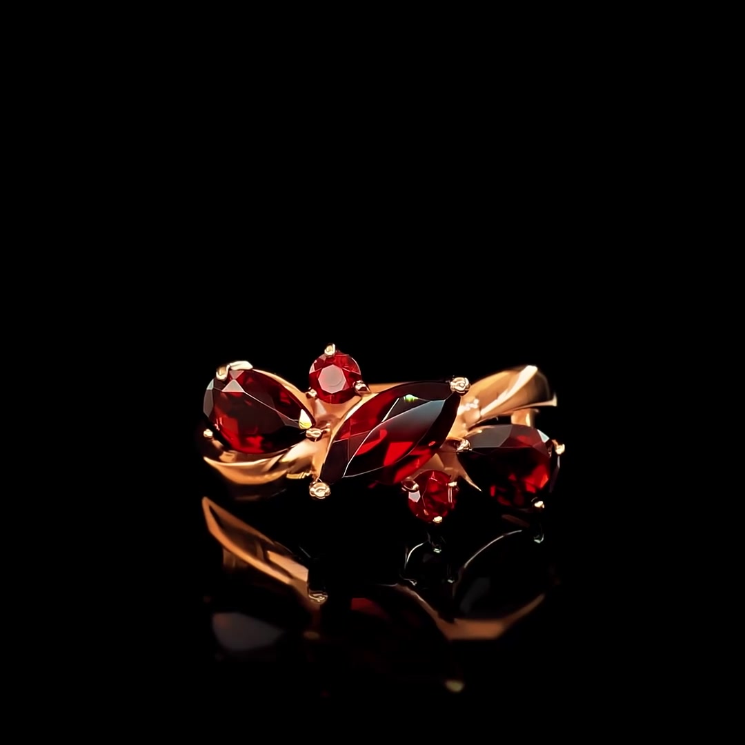 Золотое кольцо с гранатом