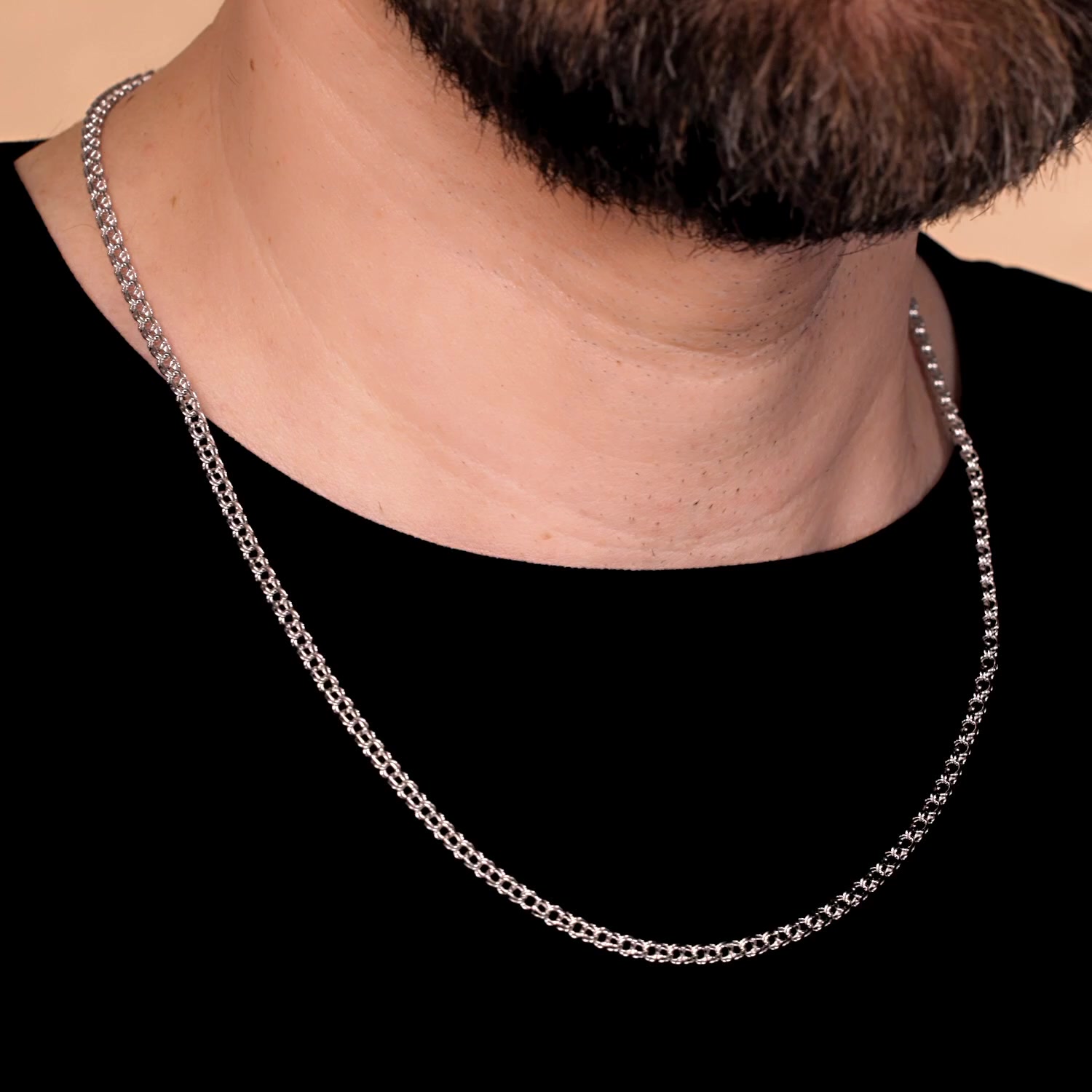 Серебряная цепь ручной работы полновесная