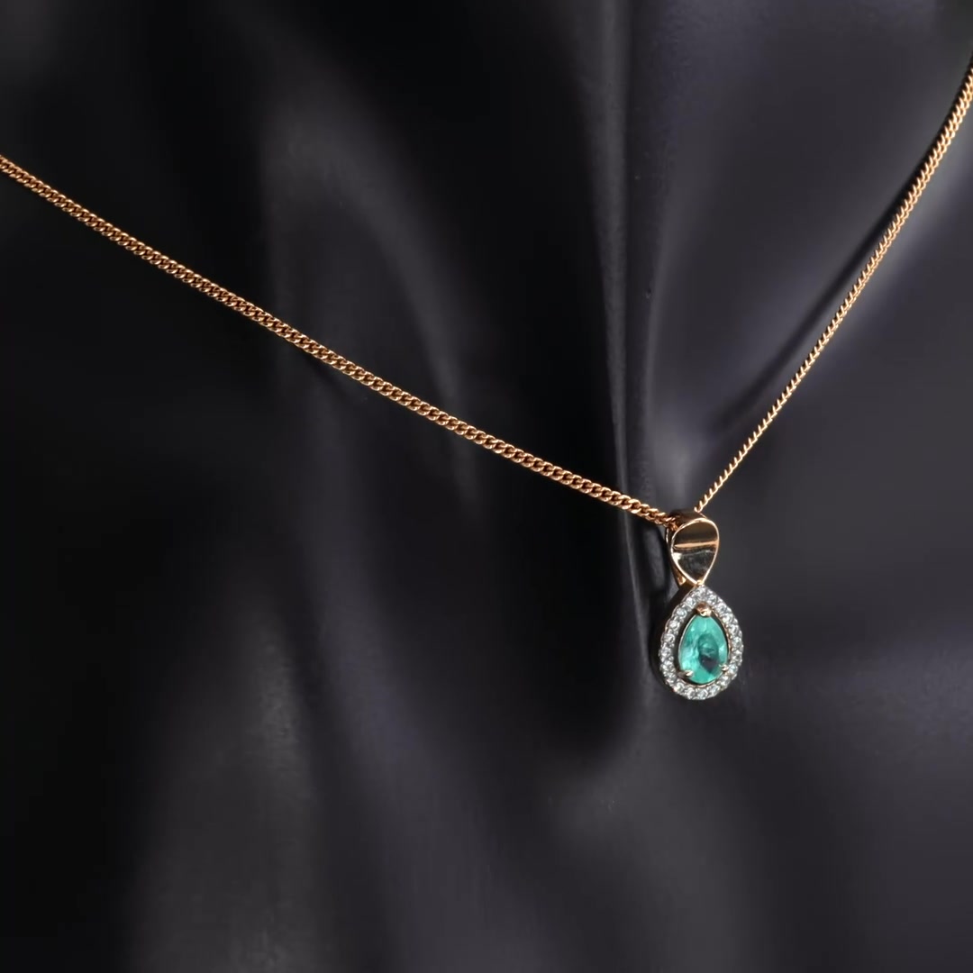 Золотая подвеска с апатитом и фианитами