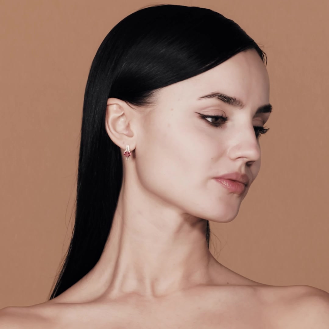 Золотые серьги с топазами и фианитами