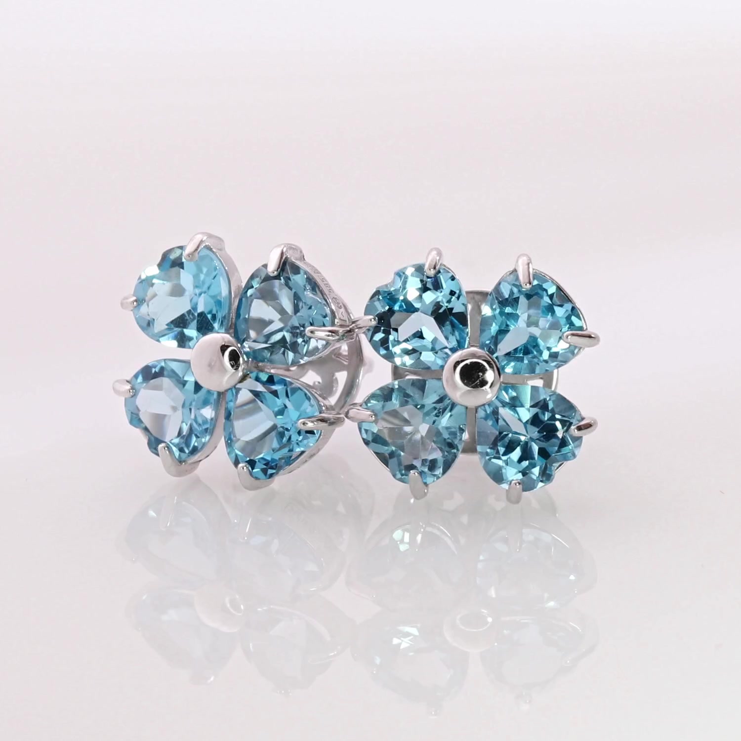 Золотые серьги с топазами Swiss