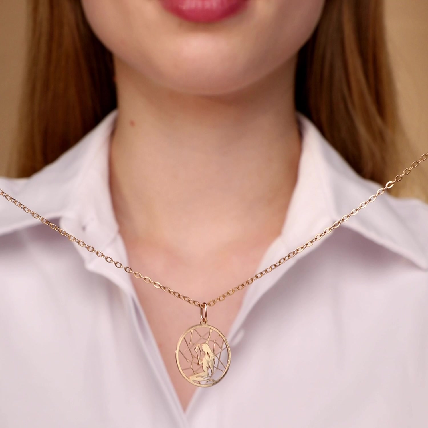 Золотая подвеска «Знак зодиака Дева»