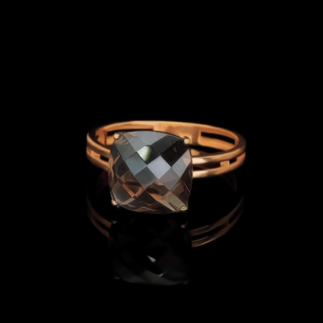 Золотое кольцо с раухтопазом