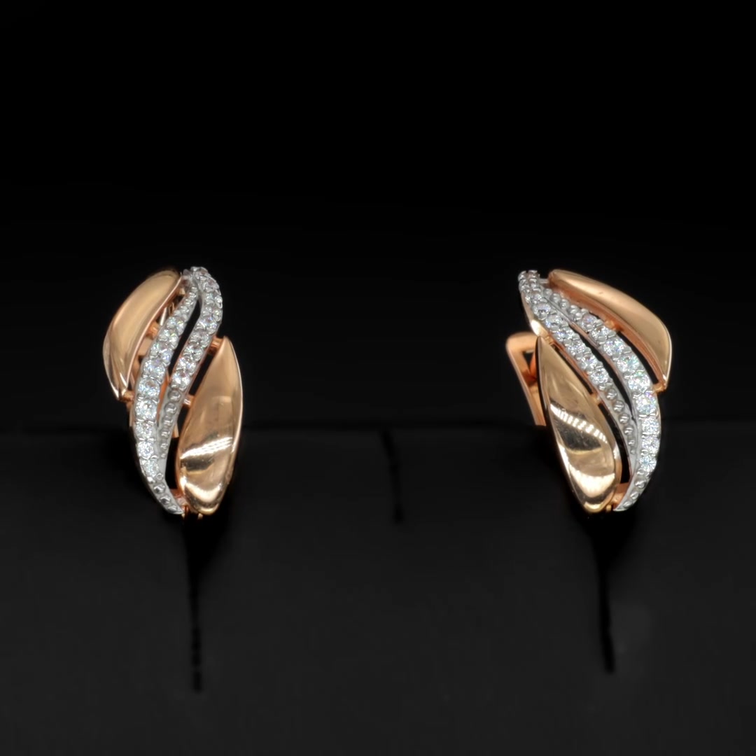 Золотые серьги с фианитами