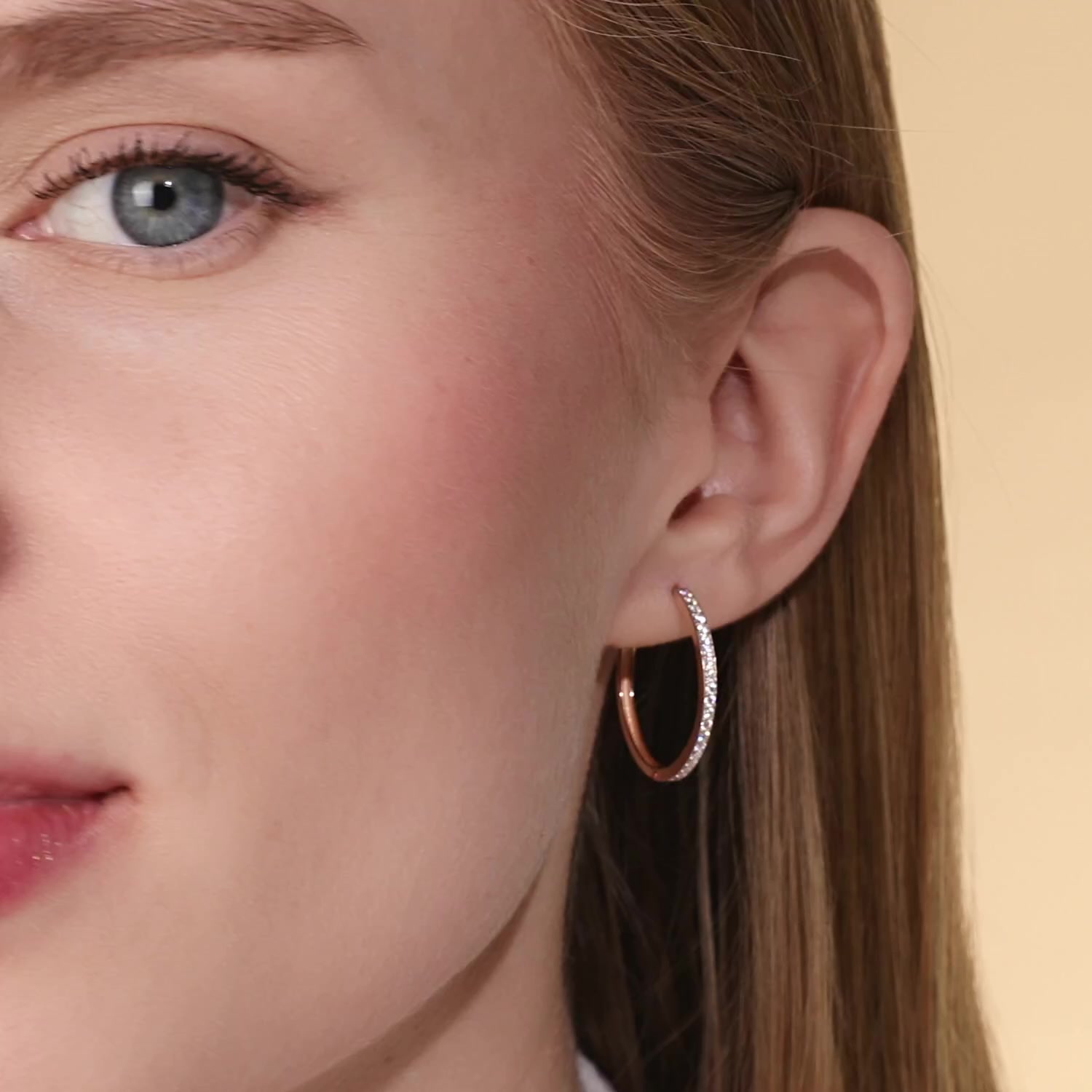 Золотые серьги-конго с фианитами