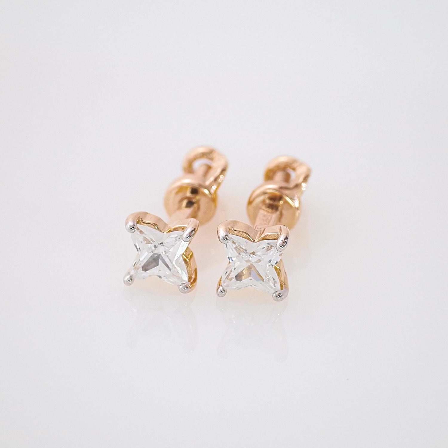 Золотые серьги с фианитами