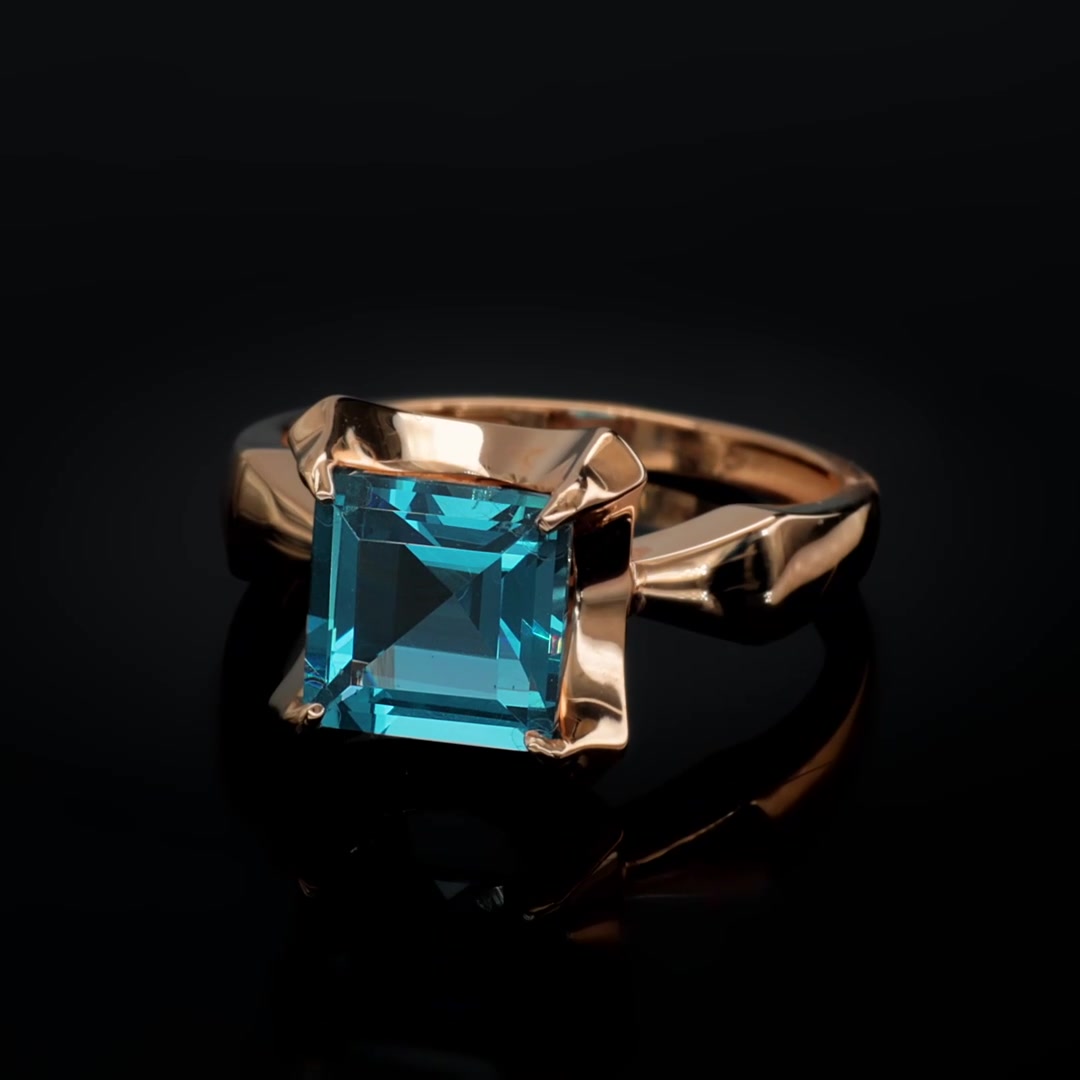 Золотое кольцо с ситаллом