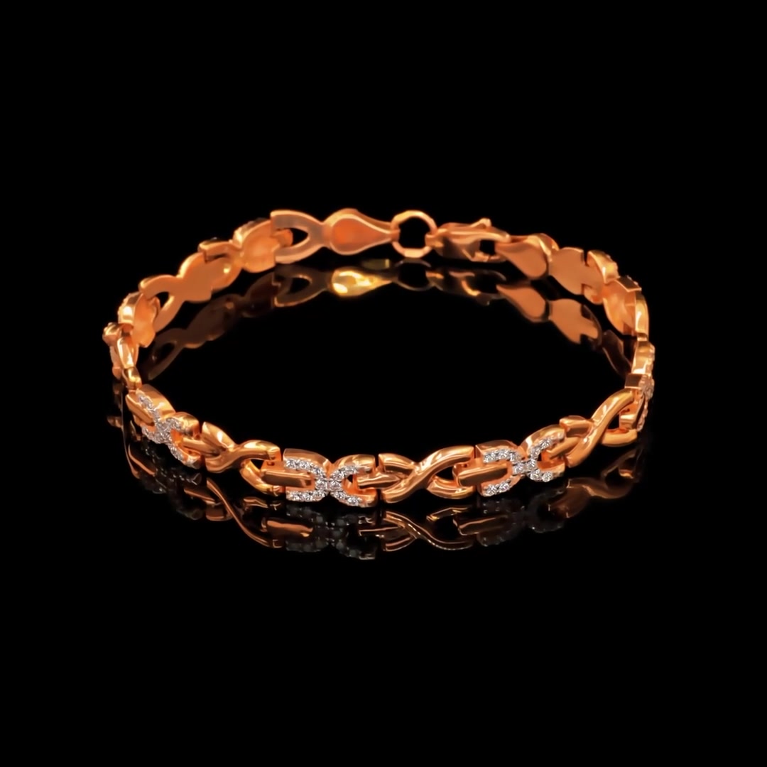 Золотой браслет с фианитами