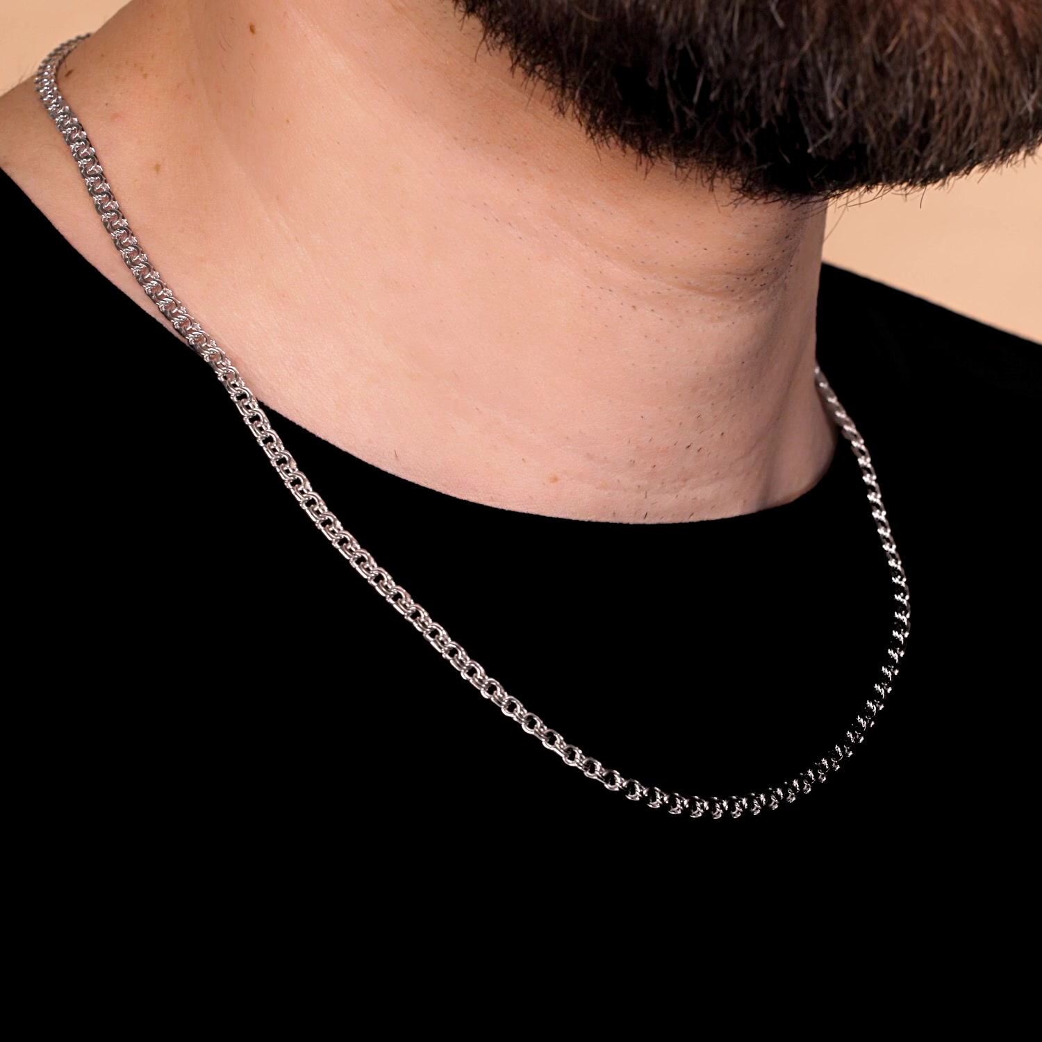 Серебряная цепь ручной работы полновесная