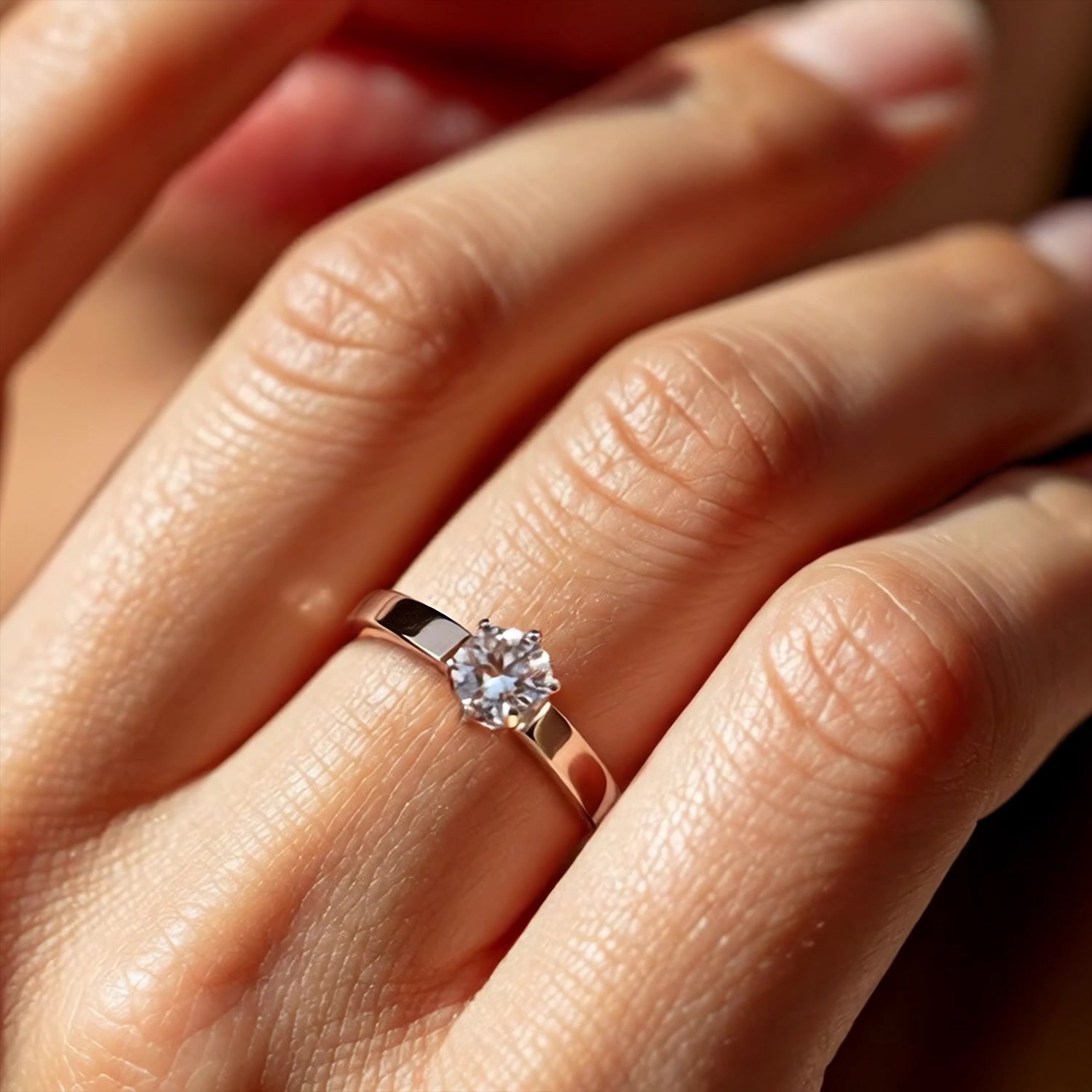 Золотое кольцо с бриллиантом выращенным