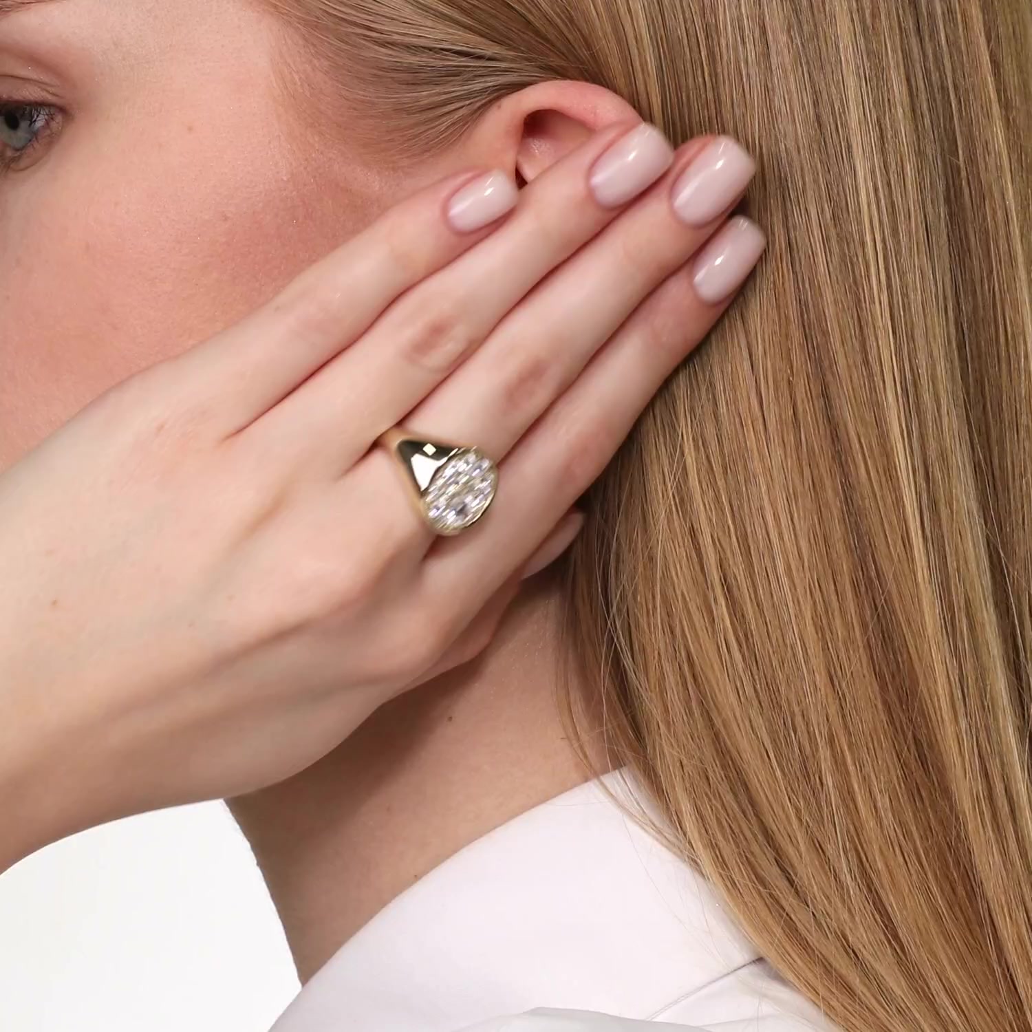 Серебряное кольцо с фианитами