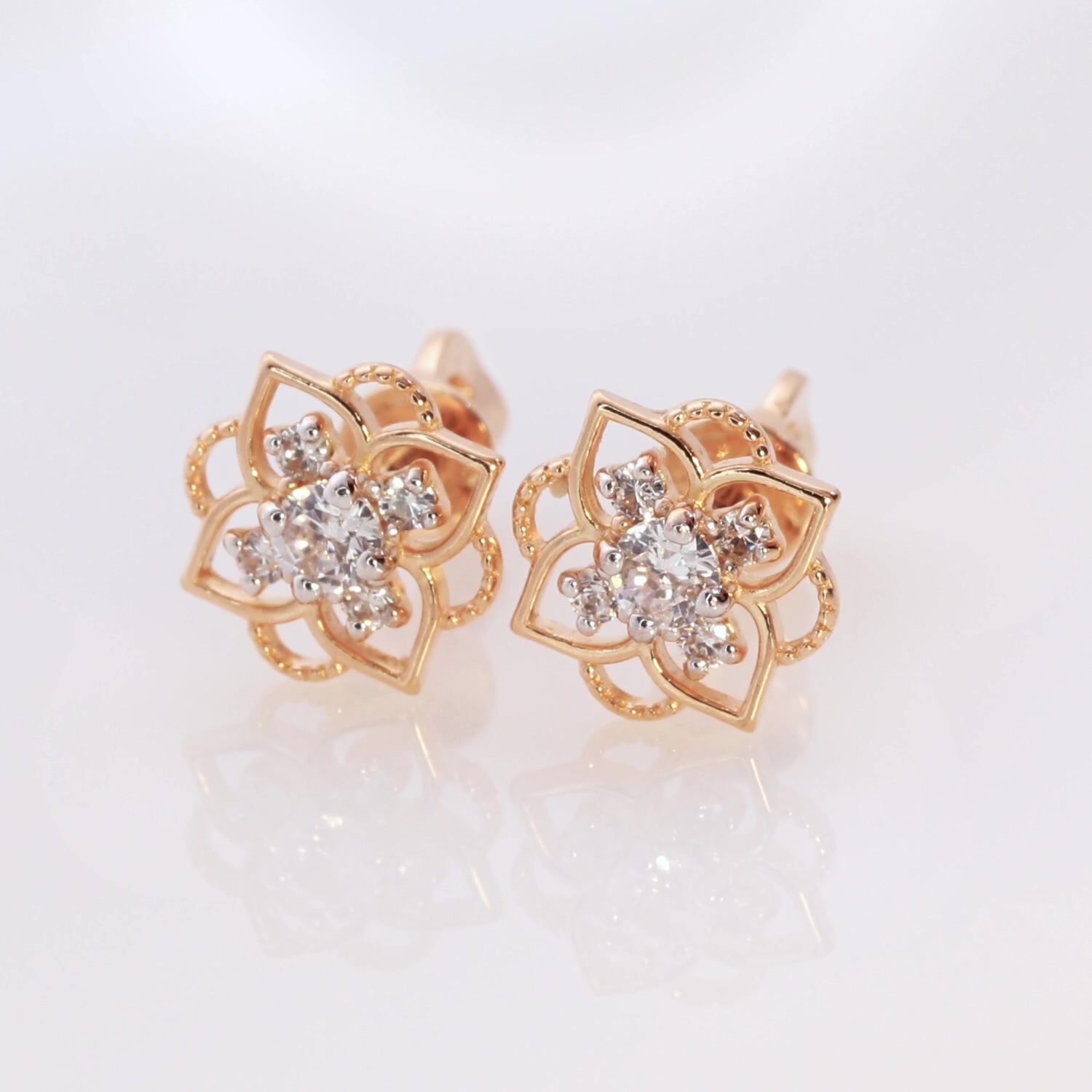 Золотые серьги с фианитами