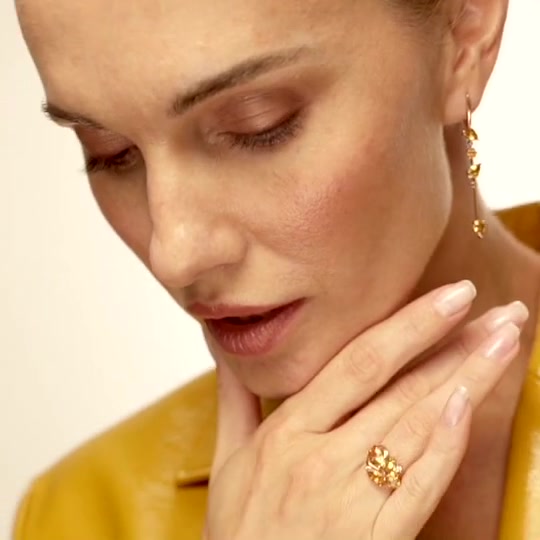 Золотые серьги с цитринами