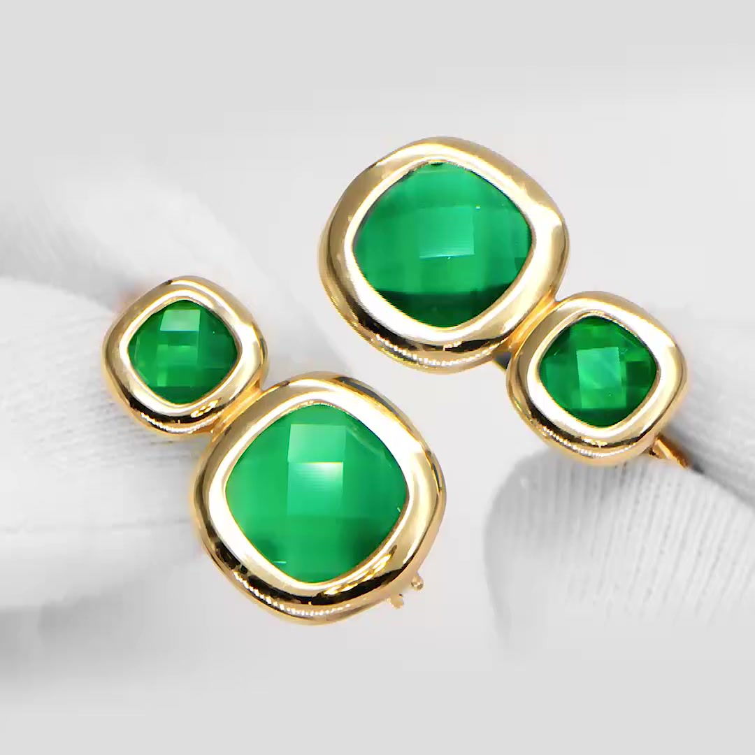 Золотые серьги с агатами