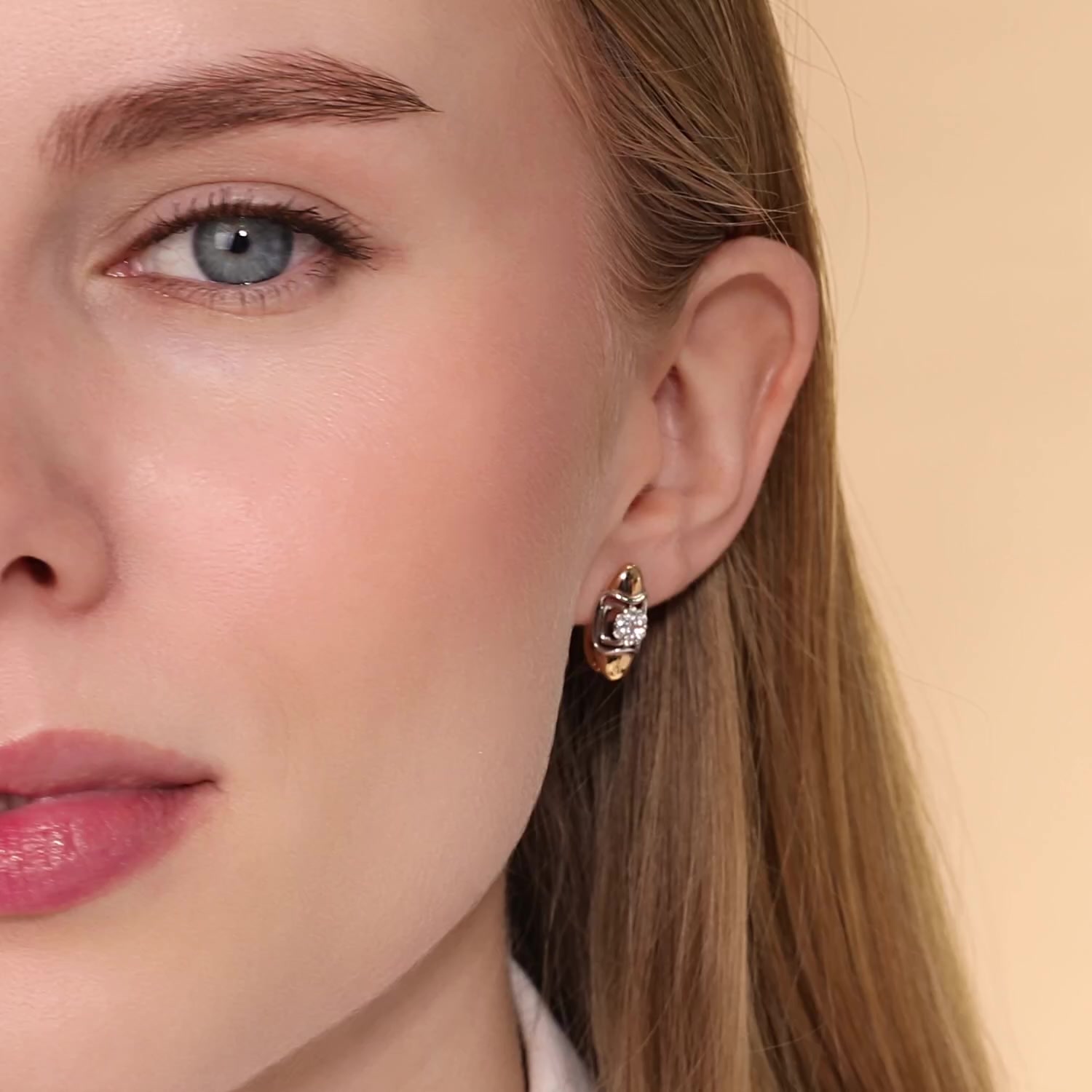 Золотые серьги с бриллиантами