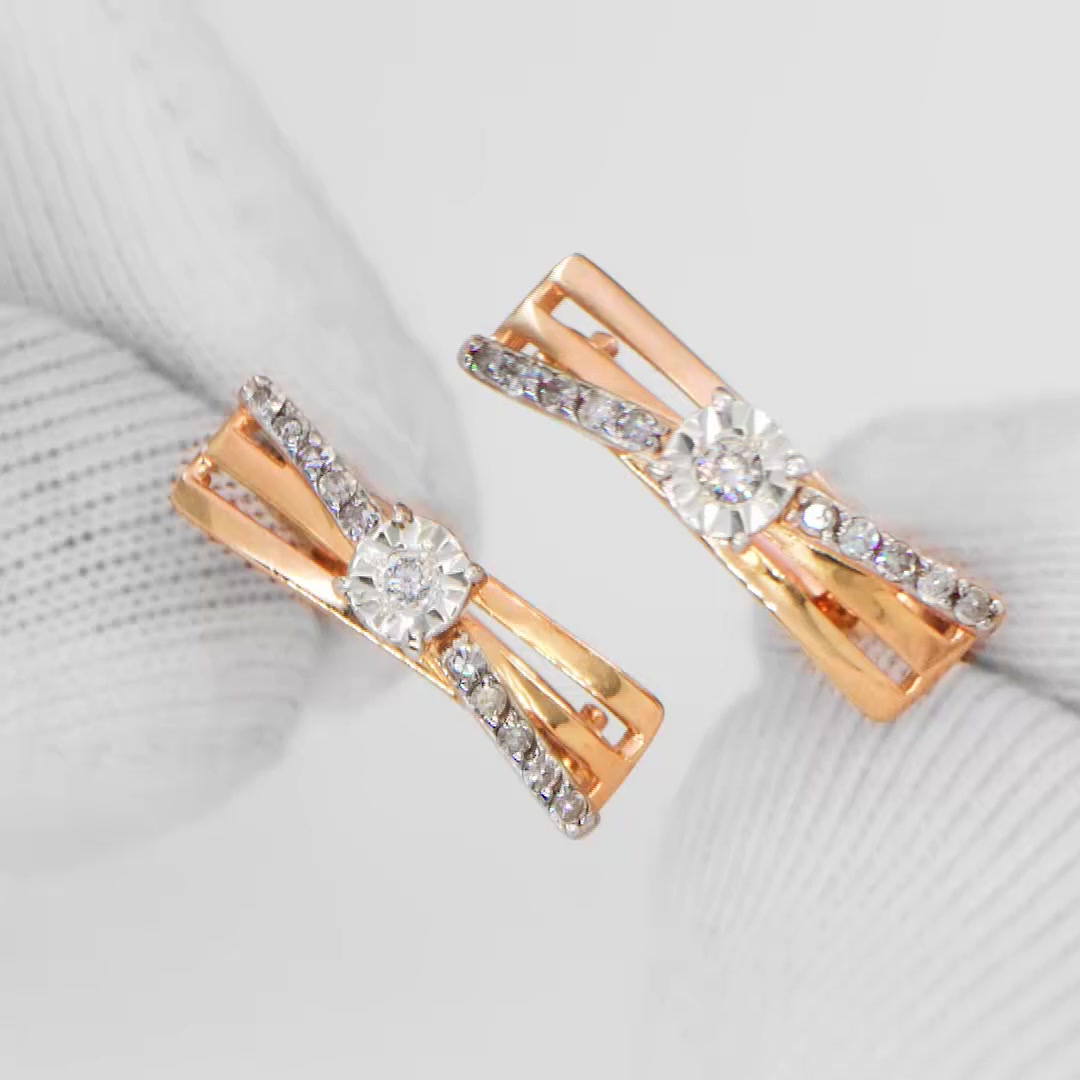 Золотые серьги с бриллиантами