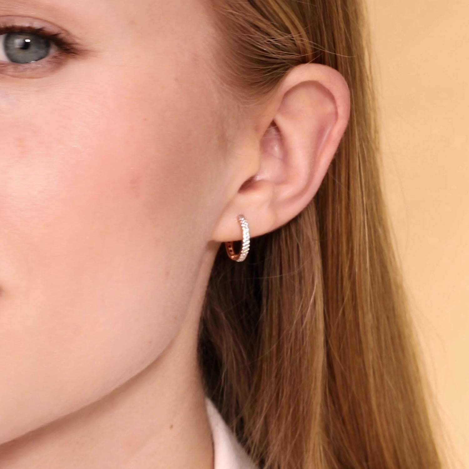 Золотые серьги-конго с фианитами