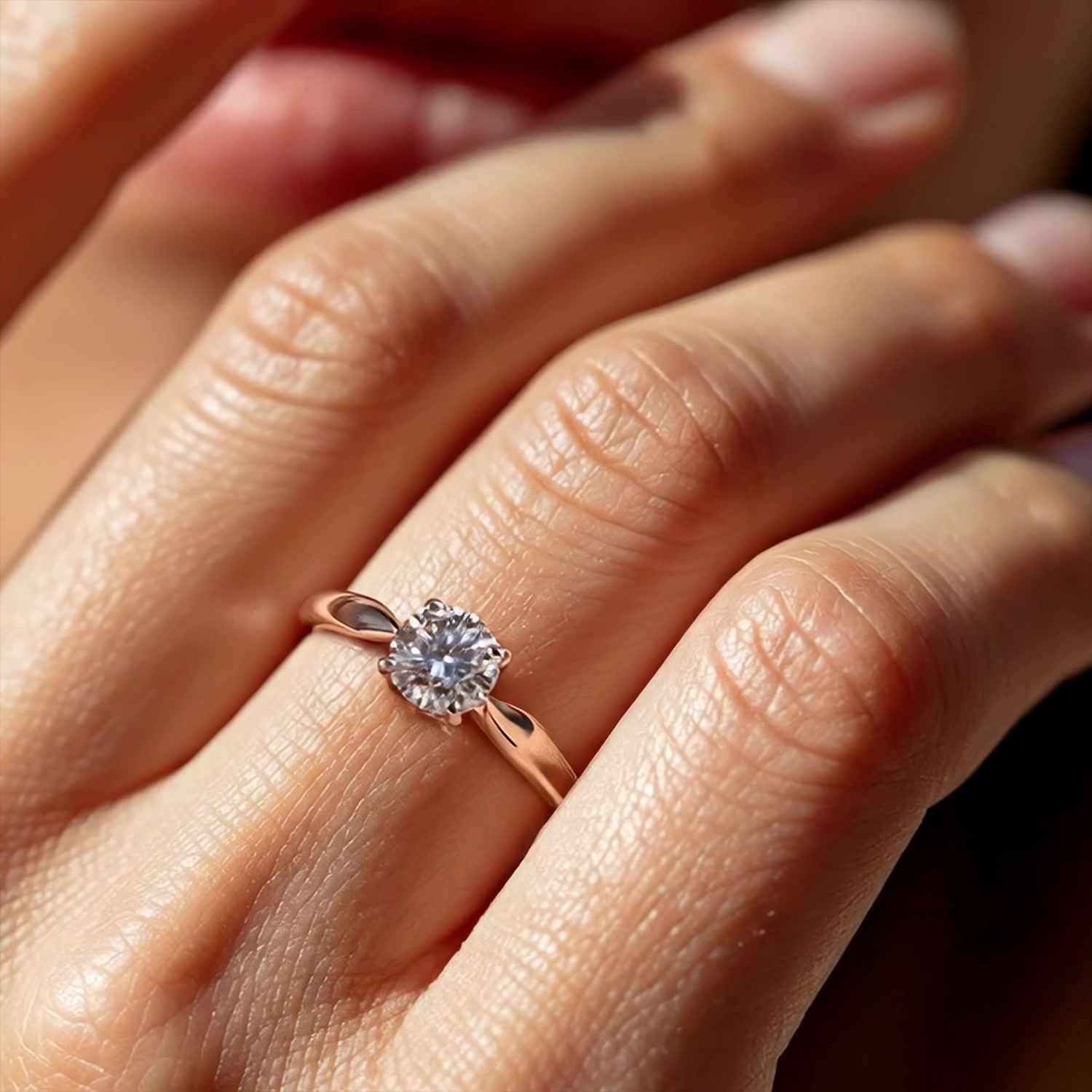 Золотое кольцо с бриллиантом выращенным