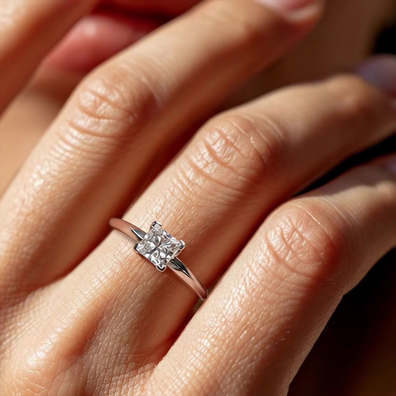 Золотое кольцо с бриллиантом выращенным