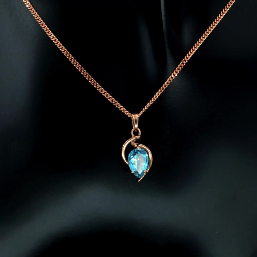 Золотая подвеска с топазом Sky