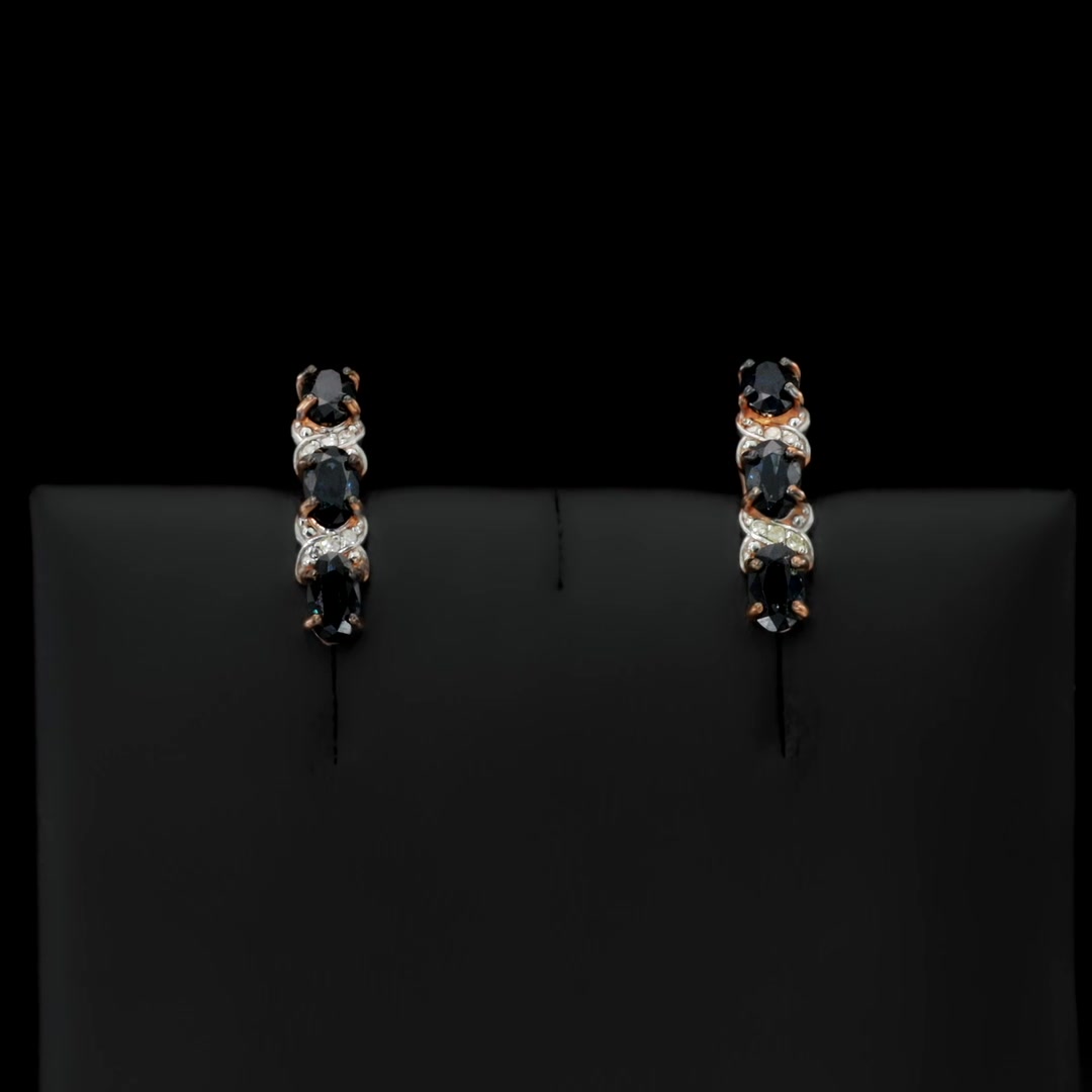 Золотые серьги с сапфирами и бриллиантами