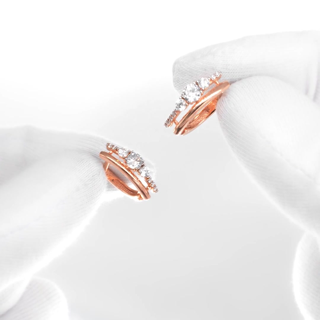 Золотые серьги с фианитами