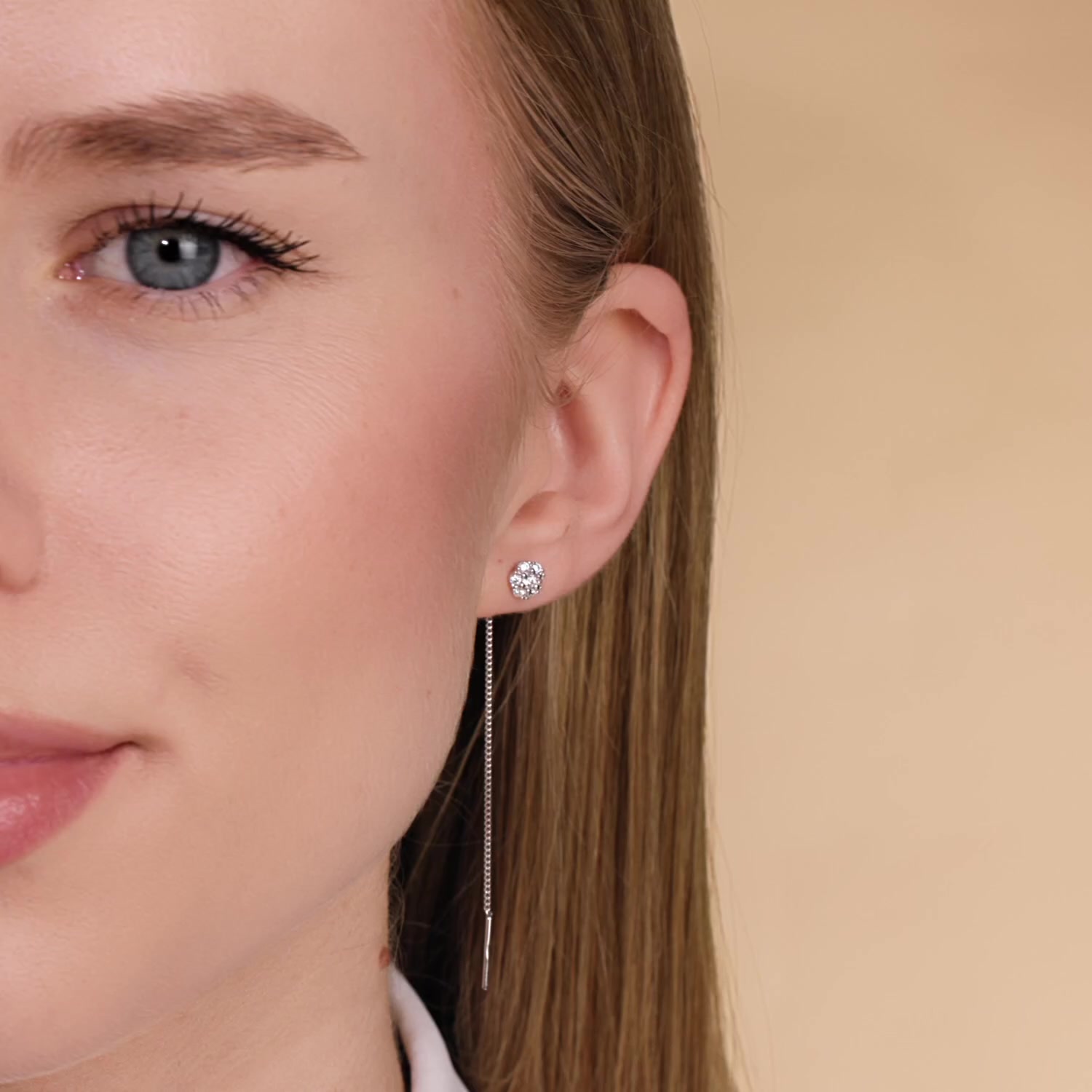 Серебряные серьги с фианитами