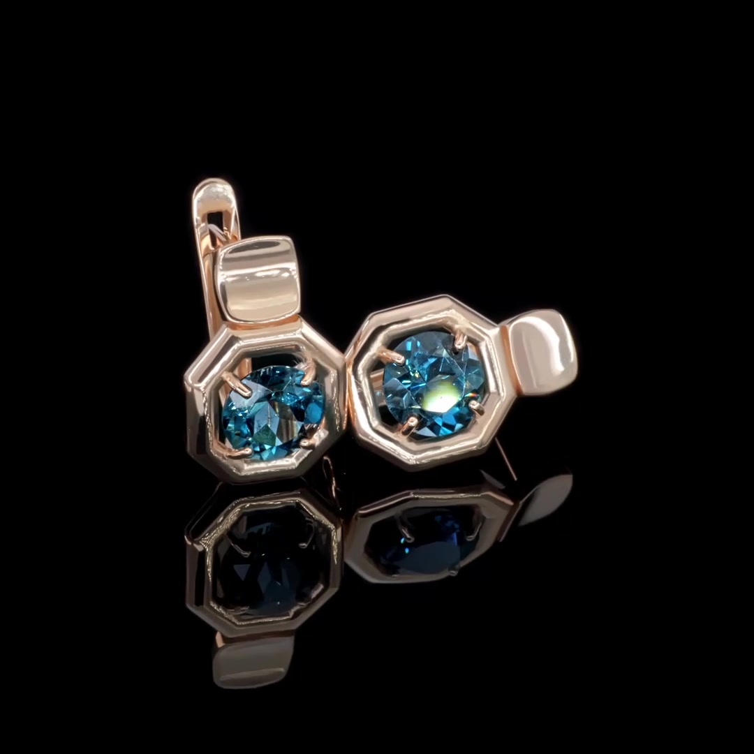 Золотые серьги с топазами London