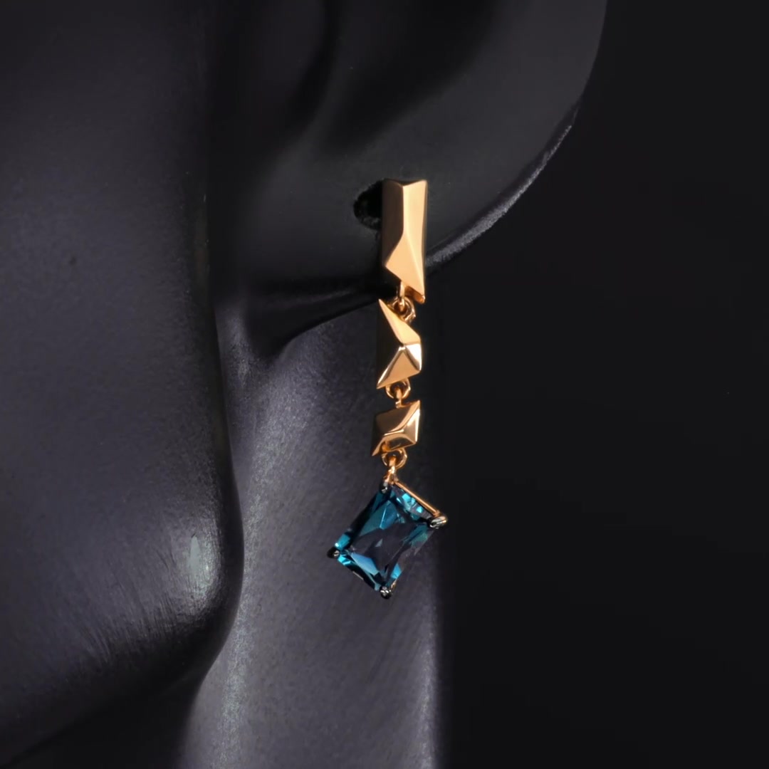 Золотые серьги с топазами London