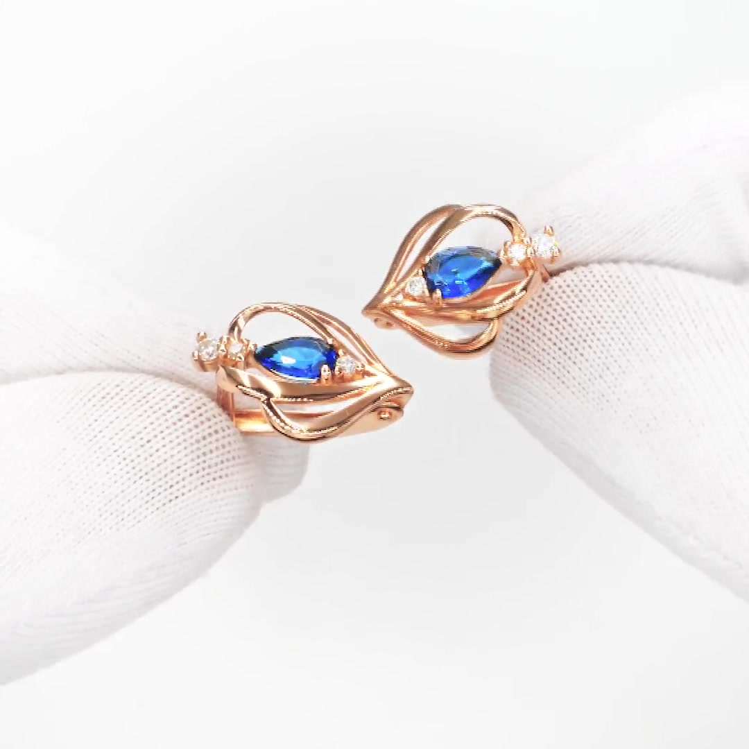 Серебряные серьги с ситаллами и фианитами