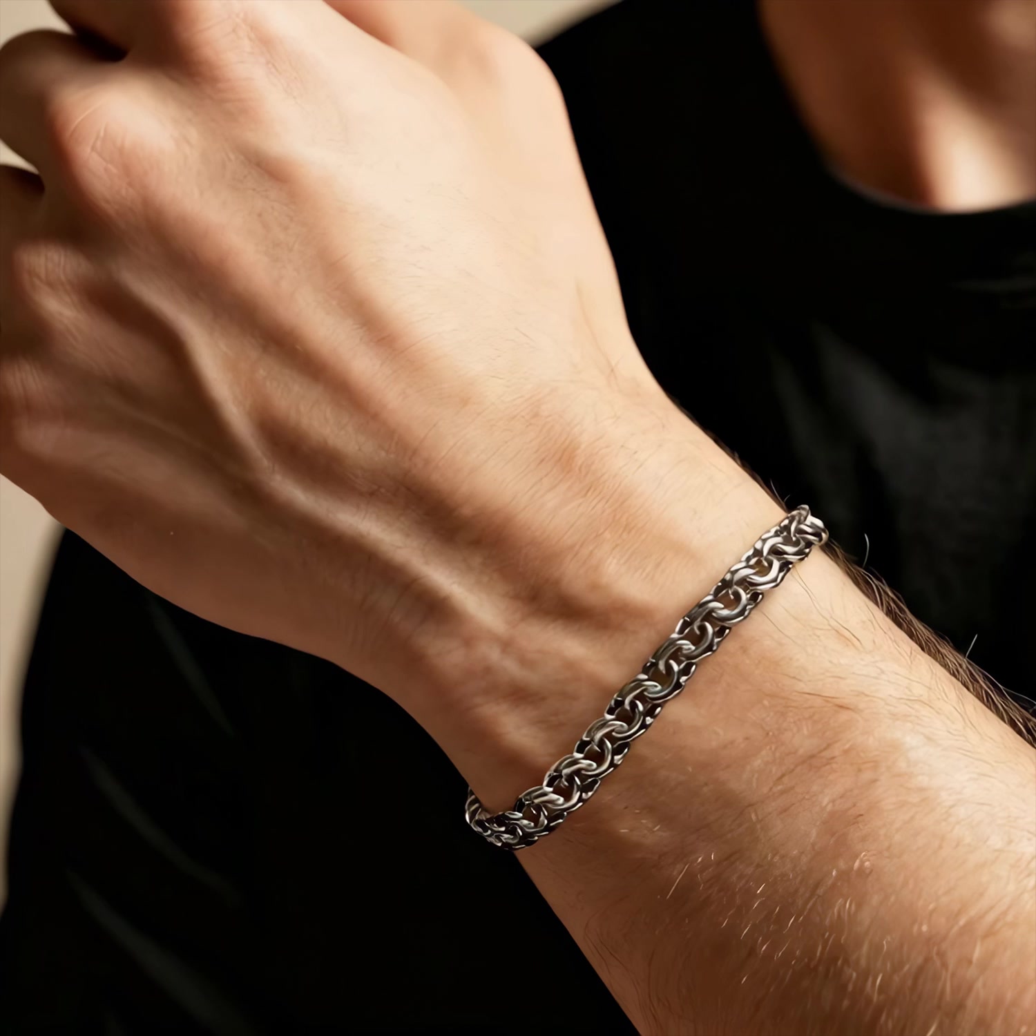 Серебряный браслет ручной работы полновесный