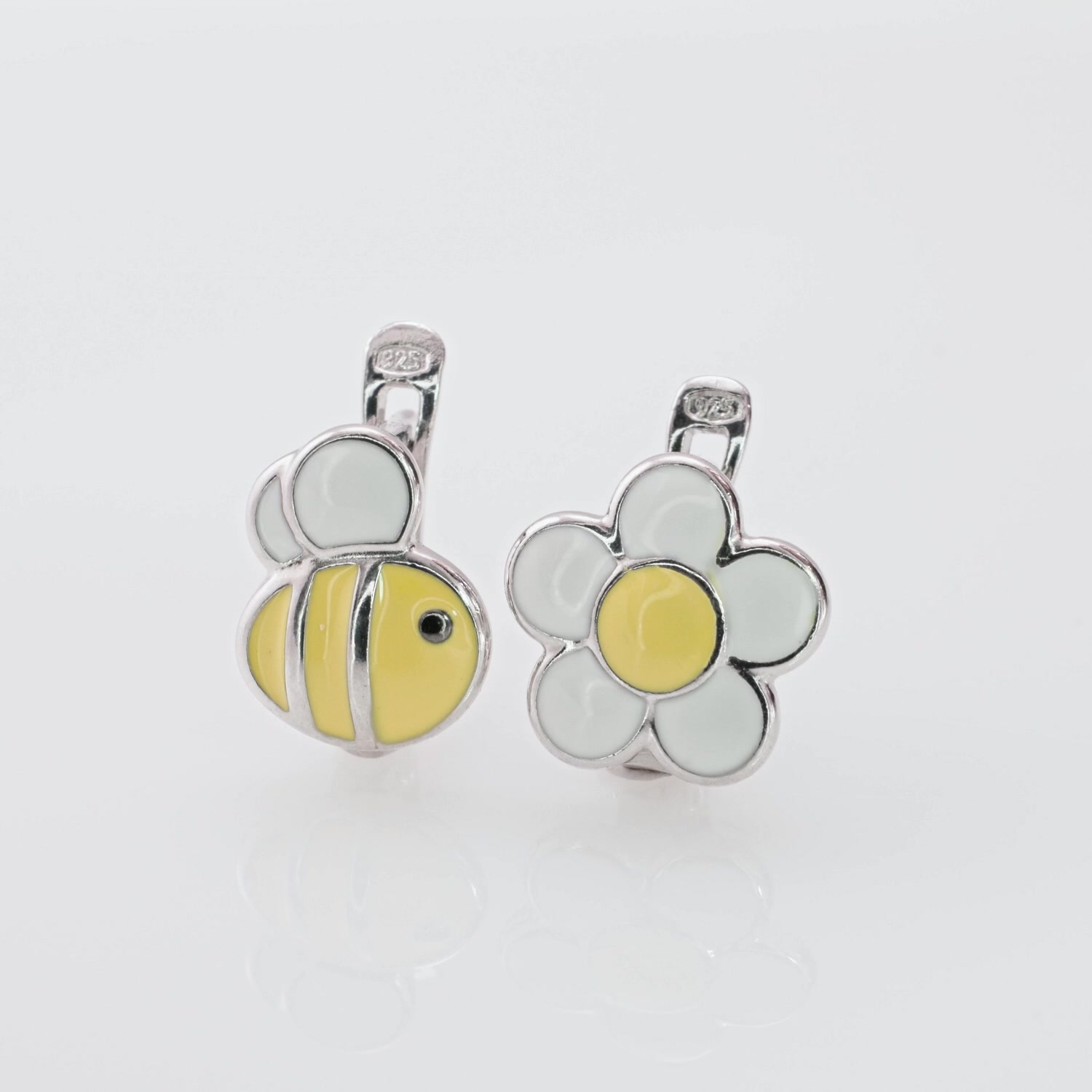 Серебряные серьги с эмалью