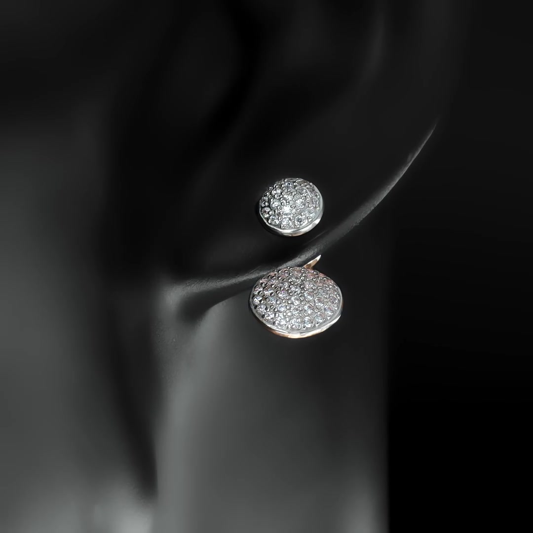 Золотые серьги с фианитами