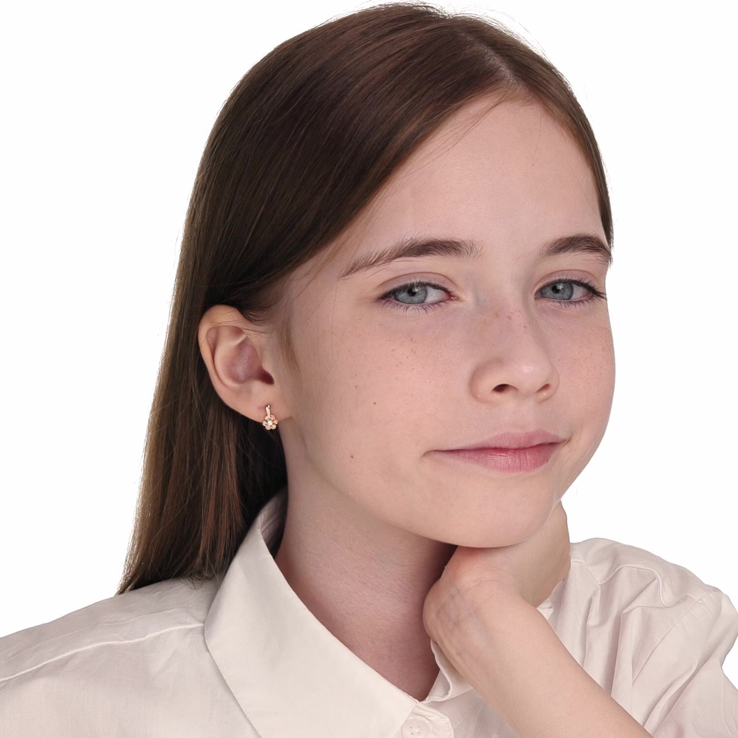 Золотые серьги с фианитами