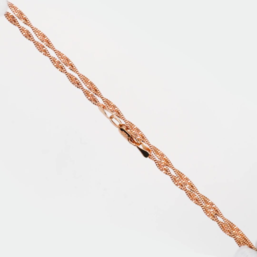 Серебряный браслет Стружка с позолотой