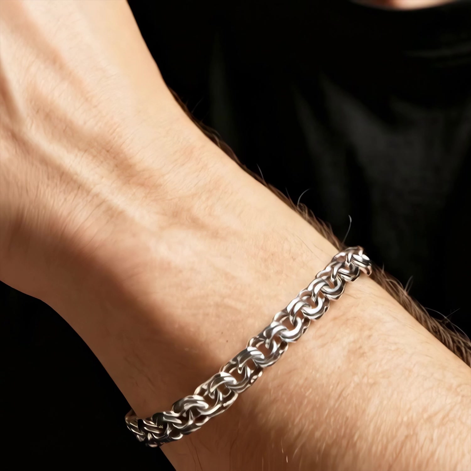 Серебряный браслет ручной работы полновесный